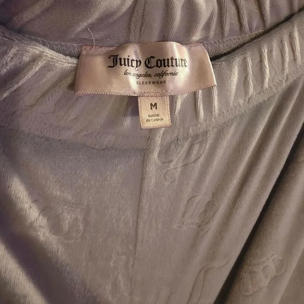 ​Juicy Couture Velour Sleep Shorts Lavender Lilac Embossed Crown Logo Y2K Lounge